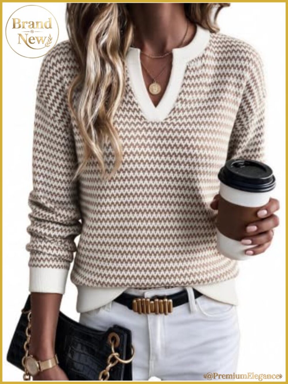 Cotton Striped Long Sleeve Sweater Pullover